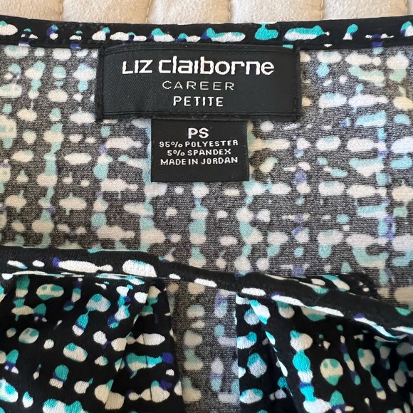 petite small/ black/ blue blouse - Picture 3 of 3